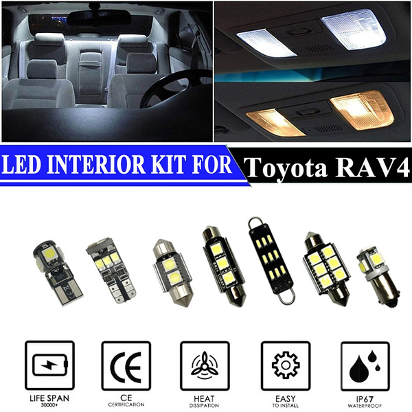 Led Interior Lights Accessories Replacement Package Kit For 2006 2014 Toyota Rav4 10 Pieces