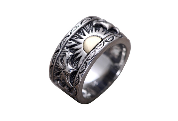 Vintage Black 925 Sterling Silver Eagle Head Ring Jewelry for Men Women Size 8-11