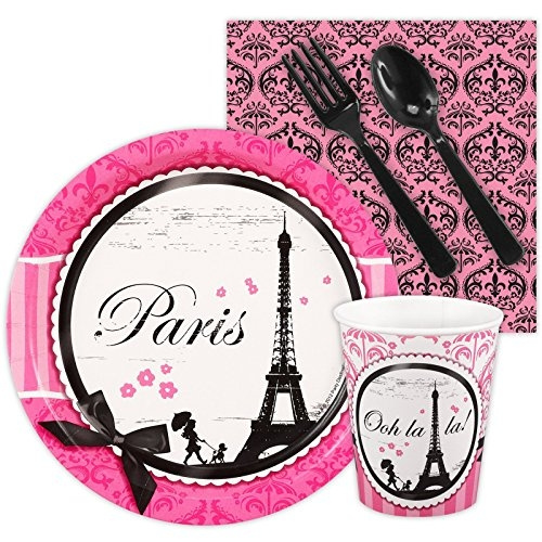 Paris Eiffel Tower Damask Party Supplies Snack Party Pack