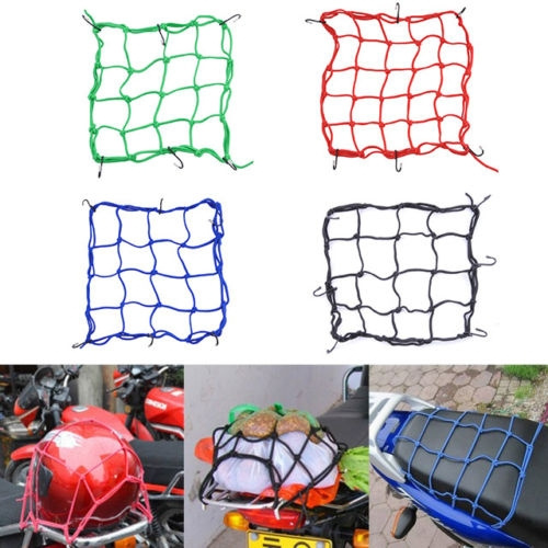 6 Hooks Hold Down Cargo Luggage Helmet Net Mesh for Motorcycle Motorbike H^H qw