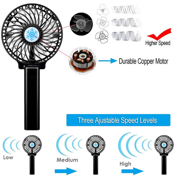 Rechargeable Fan Air Cooler Operated Hand Held USB 18650 Battery Portable