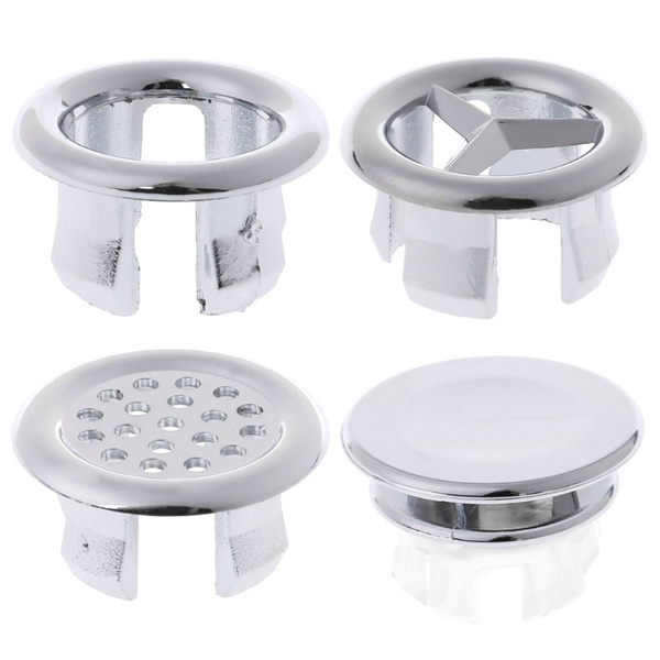 5pcs Basin Sink Round Overflow Cover Rings Insert Replacement Bathroom Accessory Lyd