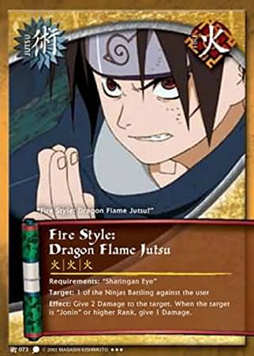 Naruto Card Fire Style Dragon Flame Jutsu 073 Coils Of The Snake Super Rare Foil