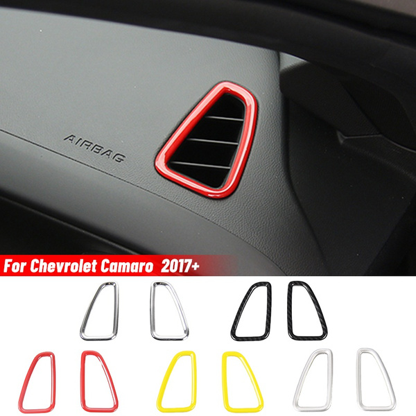 Fit 2017 Chevrolet Camaro Blue Dashboard Left /& Right Vent Decoration Ring Trim