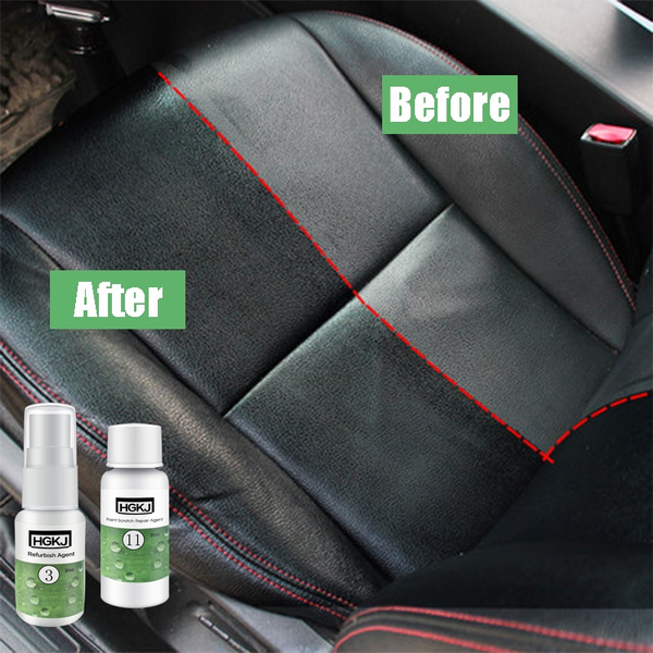 Hgkj 2pcs Car Interior Seats Plastic Maintenance Cleaner Touch Up Scratch Repair