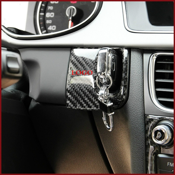 For Audi A4 B8 B9 A5 2009 2015 Car Sticker 2018 Real Carbon Fiber Stickers Car Cup Key Hole Stickers Car Interior