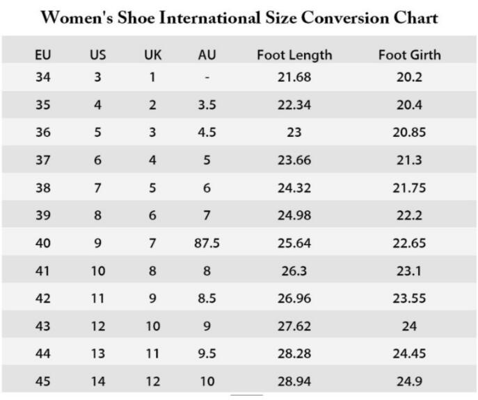 shoe size conversion 25.5 cm