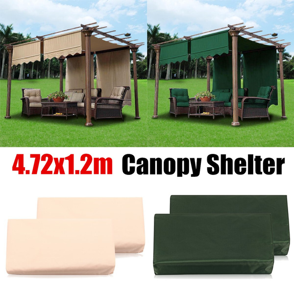 2Pcs 4.72X1.2m Sun Shade Pergola Canopy Outdoor Cover Garden Patio Shelter