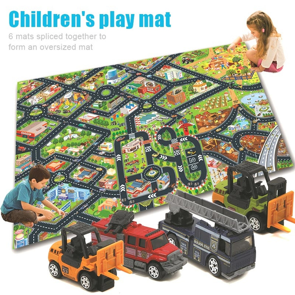 Baby Carpet Playmat With Car Toy City
