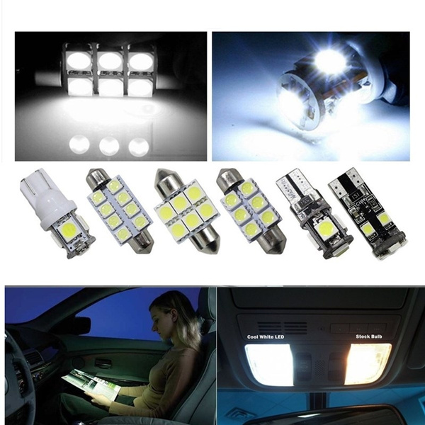 8pcs Car Led Interior Light Replacement Bulbs Dome Map Lamp White Bright Light For Jeep Compass Patriot Grand Cherokee Wrangler