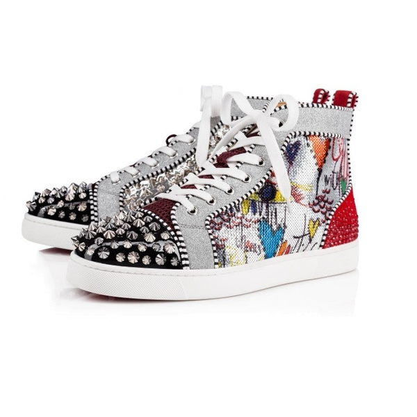mens studded high top sneakers