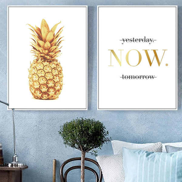 Motivational Quote Canvas Poster Pineapple Art Prints Wall Picture Home Decor