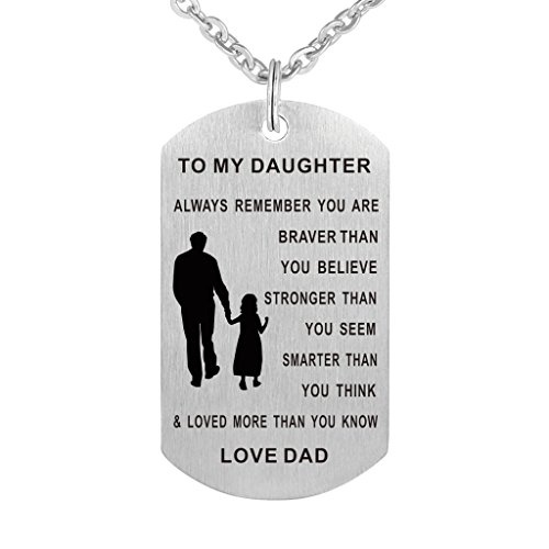 Soldier Dad /& Daughter Pendant Gift from Dad To My Daughter Dog Tag Necklace