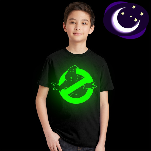 Luminous Ghostbusters Kids T Shirt Fluorescent Ghost Busters Logo