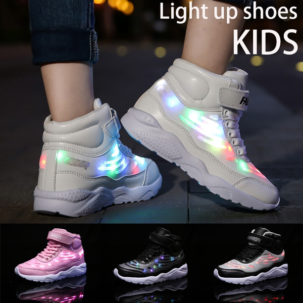 Kids Fashion Colorful Led Shoes Light Up Shoes Children S Velcro