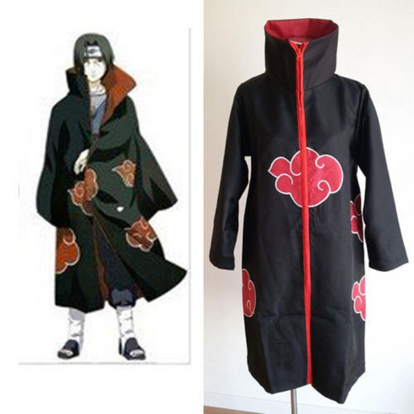 Naruto Akatsuki Itachi Uchiha Deluxe Men/'s Cosplay Costume Cloak