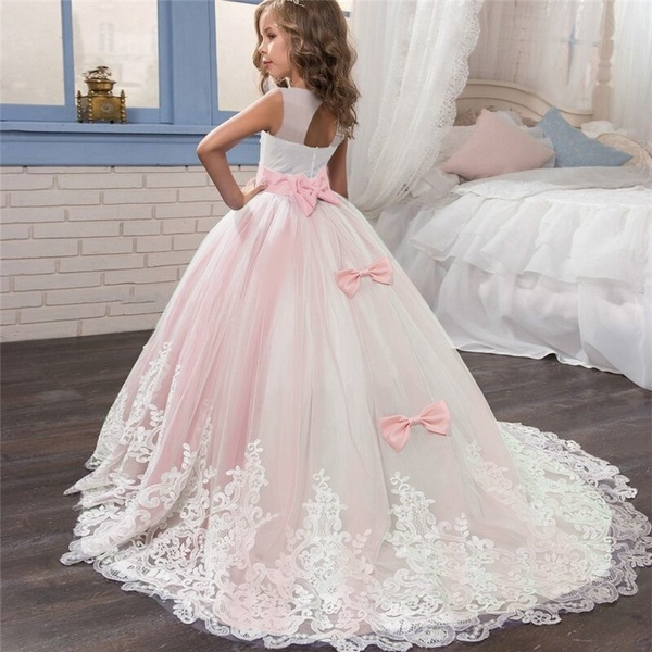 Children Wedding Party Flower Girl Lace Dress Kids Formal Prom Princess Dresses