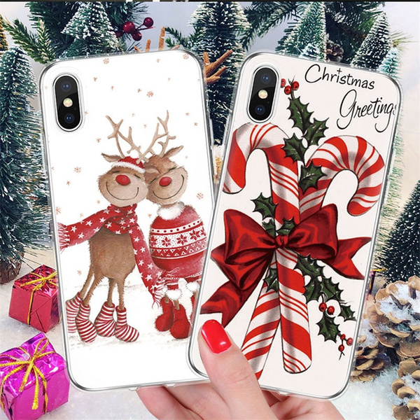 Christmas Gift Deer Mobile Phone Case For Iphone 11 Pro Max Se 2020 Iphone 12 Pro Max X 8 7 6 6s Plus 5 5s Samsung Galaxy S10 S9 S8 S20 Plus