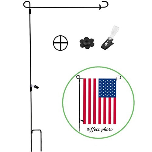 Garden Flag Stand Holder Pole With Flags Rubber Stopper And Anti
