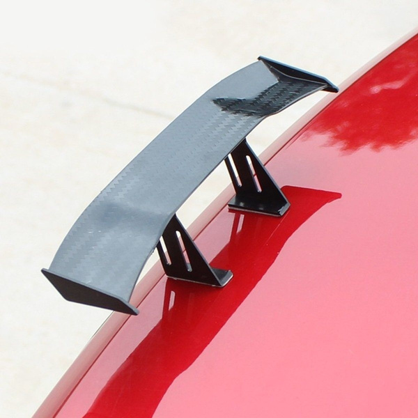 17cm Model Carbon Fiber twill Look GT Tiny Mini Rear Wing Spoiler Decoration New