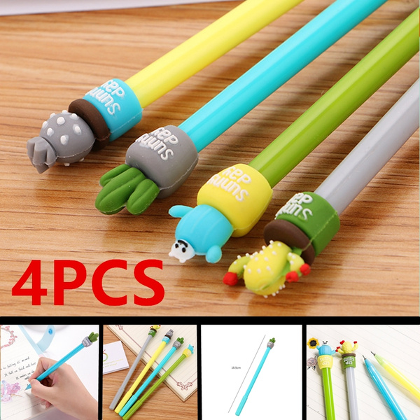 2Pcs//Lot Novelty Strong Cactus Plant Gel Pen Ink Marker Pen School Office Supply