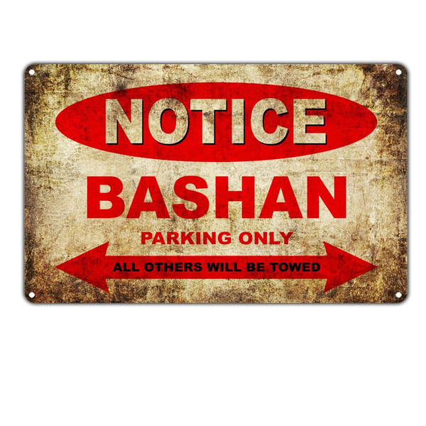 BASHAN Motorcycles Parking Sign Vintage Retro Metal Decor Art Shop Man Cave Bar