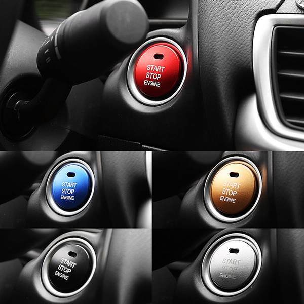 Car Engine Push Start Stop Button Cover Cap Trim Mazda 2 3 6 CX-3 CX-4 CX-5 CX-9 MX-5 Ignition Starter Switch Button knob Sticker
