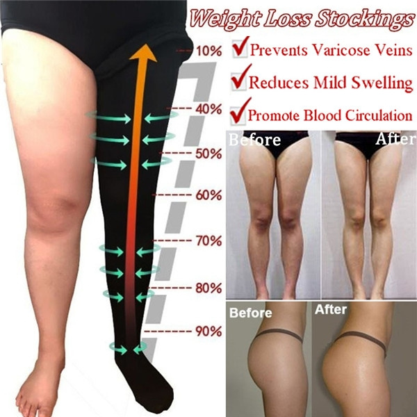 1 Pair Women Compression Pantyhose Slim Beauty Leg Shape Burn Fat ...