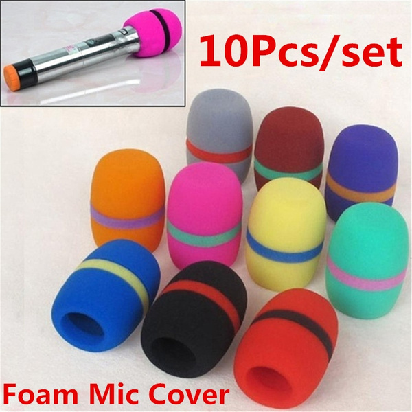 10 Pcs Handheld Stage Microphone Windscreen Foam Mic Cover Protection Sponge Foam Cover Shield
