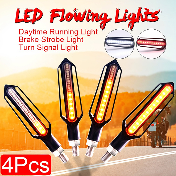 2*12V Motorcycle Bike Amber LED Turn Signal Blinker Light Red LED Brake//DRL Lamp
