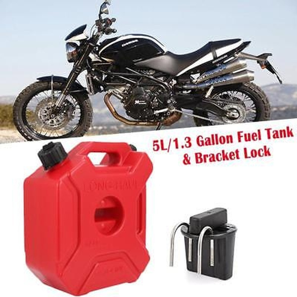 Plastic 3L Jerry Can Gas Diesel Fuel Tank For Car Motorcycle w/Lock+Mounting Kit
