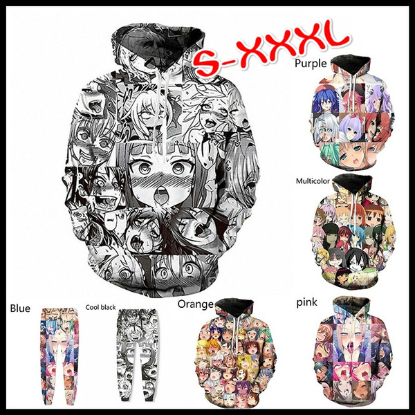 Fashion 3d Printed Hoodie Pattern Pullover Ahegao Hentai Japanese