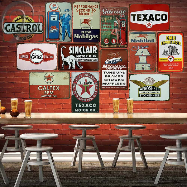 home decor restaurant pub Texaco motor oil tin metal sign