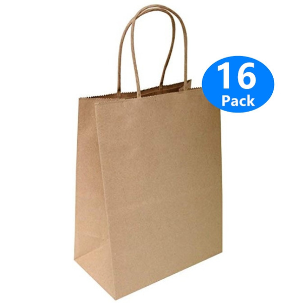 5PCS Luxury Party Bags Kraft Paper Gift Bag With Handles Recyclable Loot Bag R