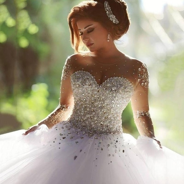 lace and rhinestone wedding dress