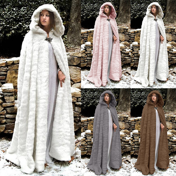 New Winter Women Maxi Hooded Wool Coat Cloak Cape Warm Solid Long