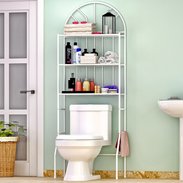 over the toilet shelf with towel rack