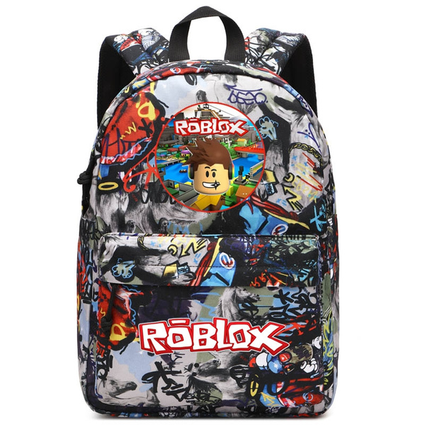 Roblox School Bag Graffiti Casual Backpack Teenagers Kids Boys