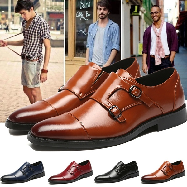 casual double monk strap shoes