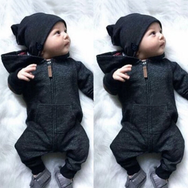 Infant Newborn Baby Boy Girl Long Jumpsuit Romper Bodysuit Cotton Clothes Outfit