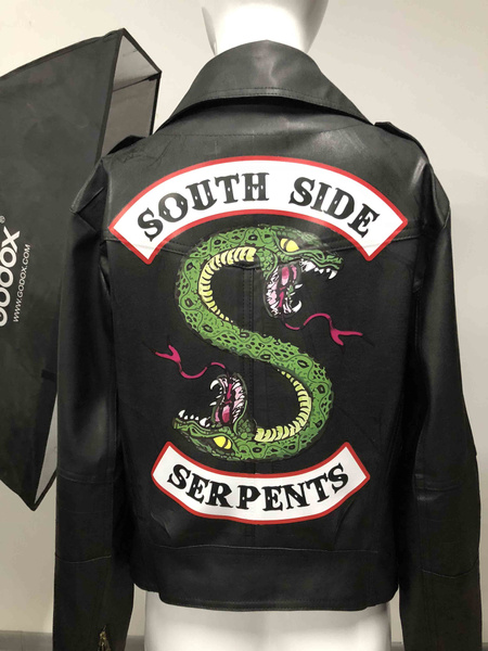 jaqueta de couro riverdale serpentes