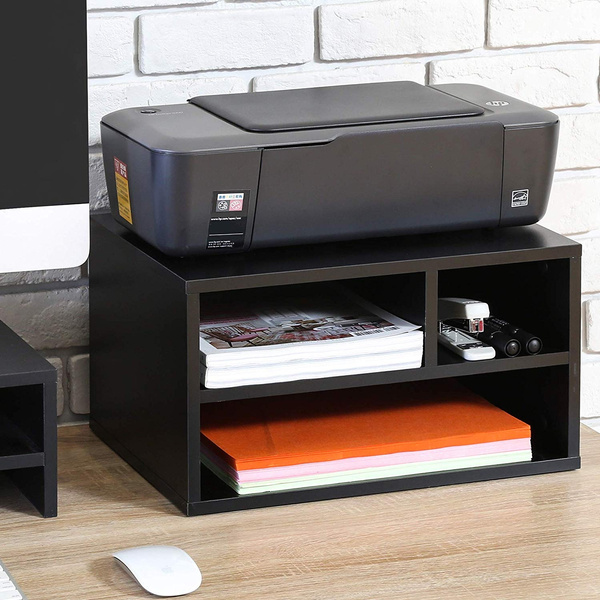 Fitueyes Wood Printer Stands With Storage Workspace Desk
