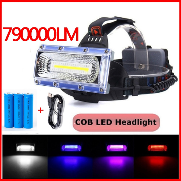 30W COB Headlight LED Headlamp Head LED Torch USB Rechargeable Outdoor Lighting