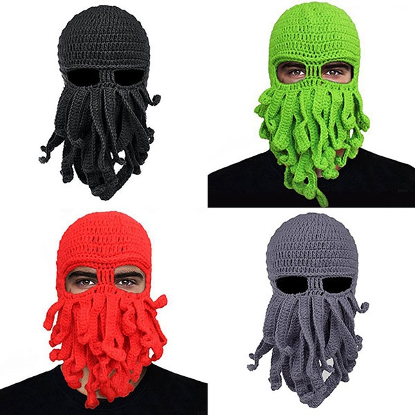 Winter Warm Knitted Wool Face Mask Hat Squid Cap Cthulhu Tentacles Unisex Octopus Hats Beanie Hat Wish