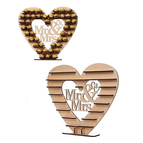 Wedding Ferrero Rocher Chocolate Display Stand Tower Mr & Mrs Heart Centrepiece