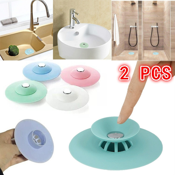 1pc 2pcs Kitchen Bathroom Sink Plugs Floor Drain Hair Strainer Stopper Basin Bath Bathtub Supply Gadget Kitchen Accessories