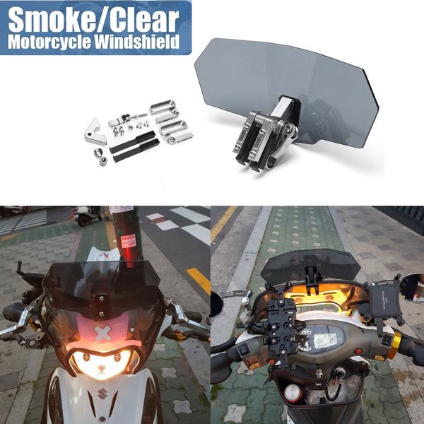 Clear Motocycle Windshield WindScreen Wind Deflector For Kawasaki Honda KTM
