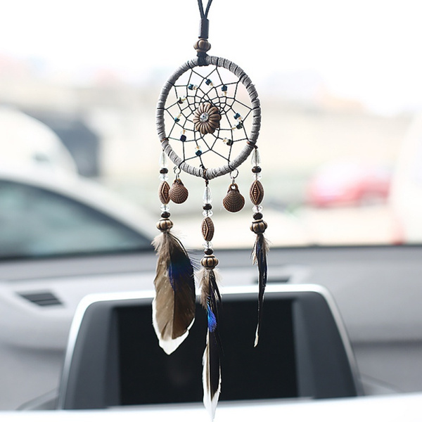 Large Dream Catcher With Feather Car Wall Hanging Decoration Decor Bead Ornament