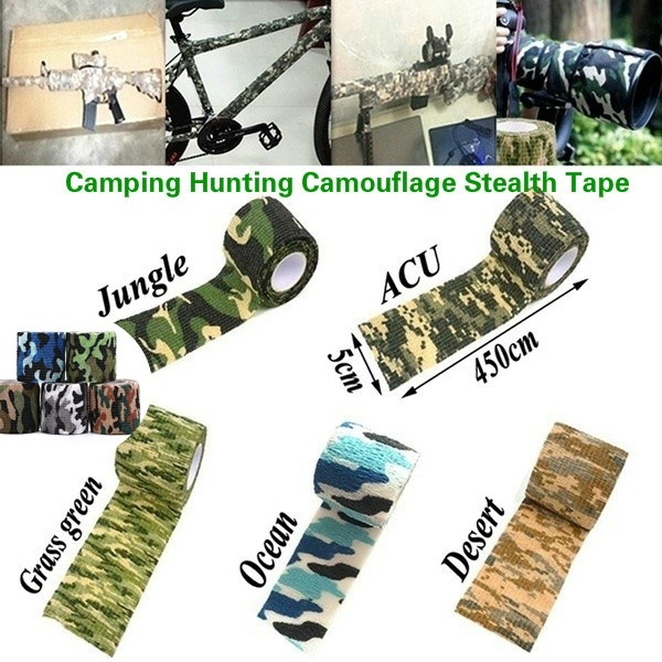 1 Roll Outdoor Camo Gun Hunting Camping Camouflage Stealth Duct Tape Wrap Useful