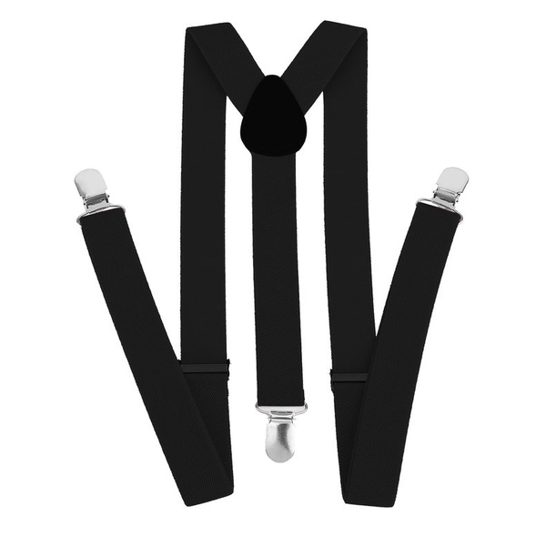 Unisex 3 Clips-On Adjustable Elastic Braces Y Belt Suspenders